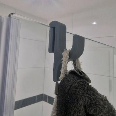 Shower Hook For 8Mm Glass Doors Holds Towels And Clothes Wall Organizer Towel Holder Easy-To-Install Minimalist Home Decor