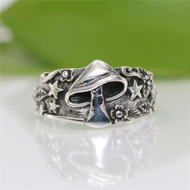 

Vintage Ring Mushroom Star Flower Leaf Mysterious Fashion Ring Men S Direct Supply Batch No. 14