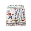 Men Swim Shorts Quick Dry Beach Trunks Elastic Waist Drawstring Swimwear with Tree Print for Pool Spa Vacation
