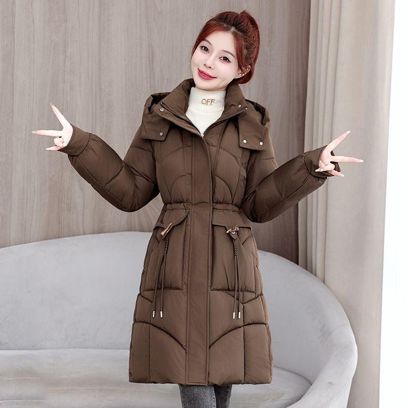 Thick Warm Winter Women Long Cotton Coat Slim Fit Fashion Padded Jacket Outfit
