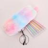Gradient Color Pen Bags Plush Stationery Storage Bag New Pencil Case  Gifts