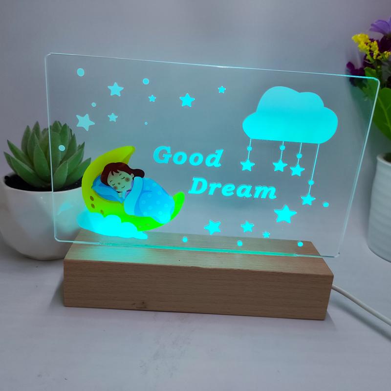 Personalized Night Light Kid Room Desk Decor Christmas Gift 3D Acrylic Custom Name Light