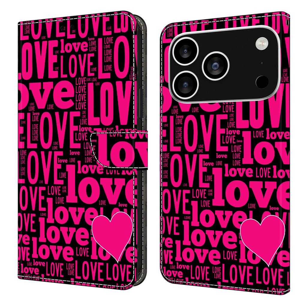For iPhone 17 Pro Max Wallet Case Pattern Printing PU Leather Flip Stand Phone Cover