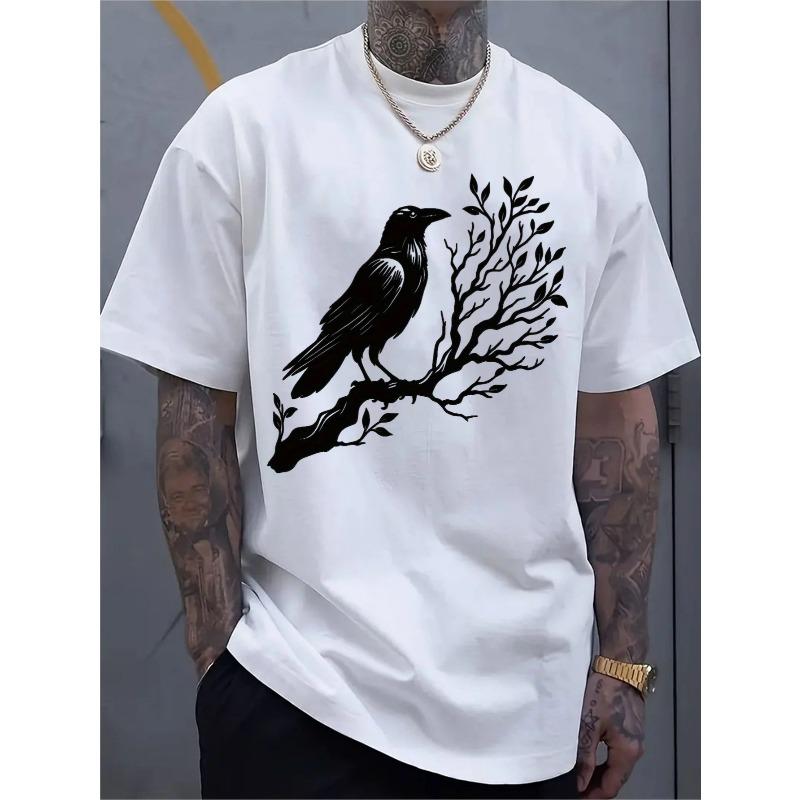 

Men s Crew Neck T-Shirt - Casual Short-Sleeve Summer Gym & Beach Wear, Breathable for Training/Running (Regular Fit) 4XL білий