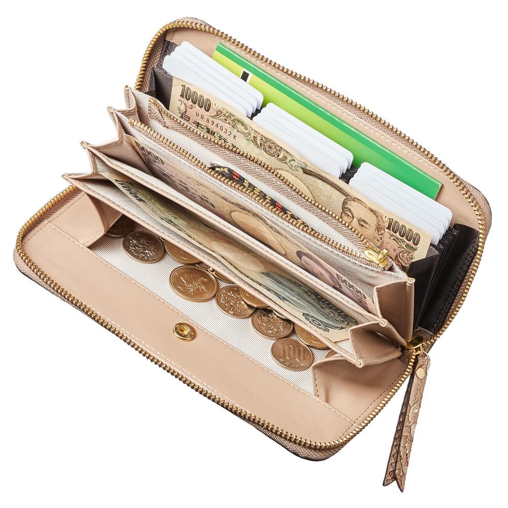 [VOICE] Align Women's Anaconda Diamantina Long Wallet, Made in Italy by Atema, featuring Cowhide Leather with Elegant Python Embossing, Perfect for