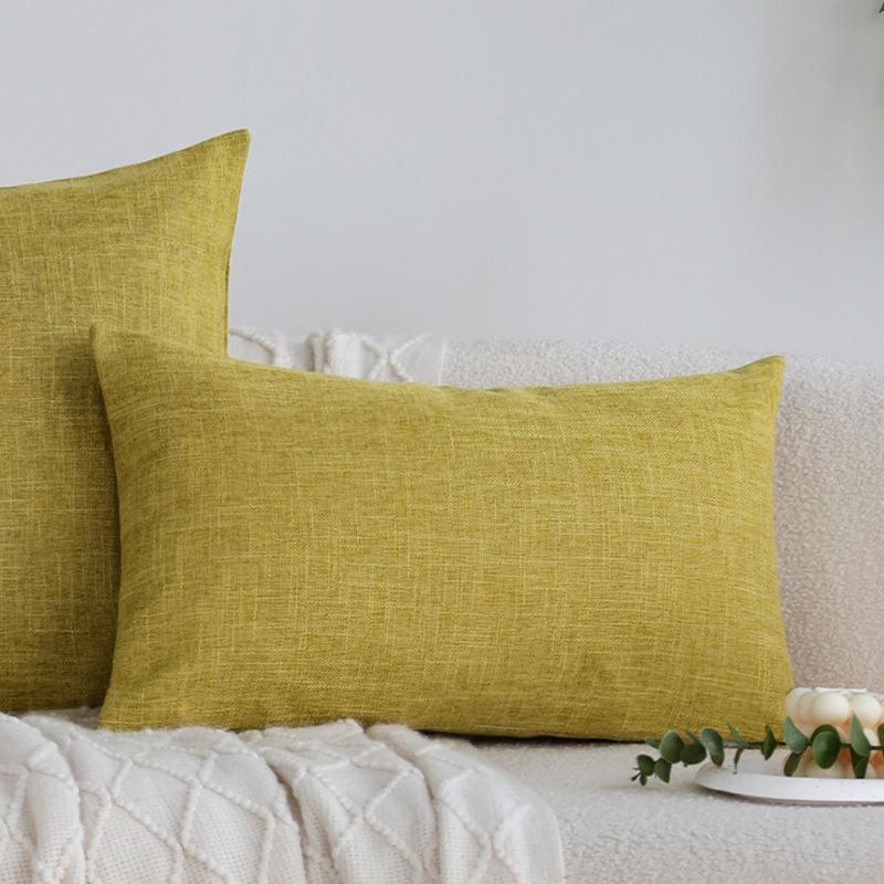 Husă de pernă de canapea din in gros, culoare solidă, pernă, pernă pentru living, pernă de spate, mașină, hotel, pernă pentru talie