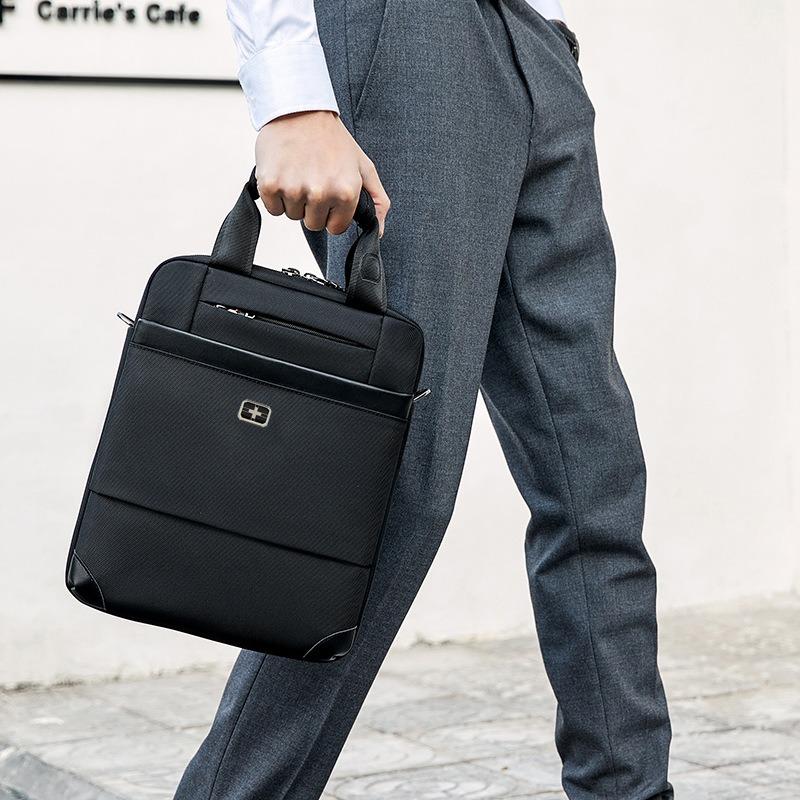Swiss handbag men's shoulder bag messenger bag official document business leisure document bag inch men's computer backpack