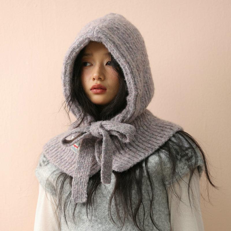 Balaclava hat retro one-piece hat versatile autumn and winter warm and cold scarf hat integrated shoulder and neck scarf