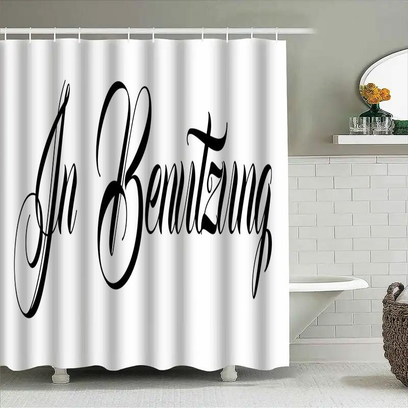 Bathroom Shower Curtain with Beautiful Design White Custom Printing for Bathroom Decorations