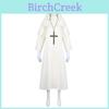 Halloween Cosplay Nun Costume With Polyester Fabric For Fantasy Role Play