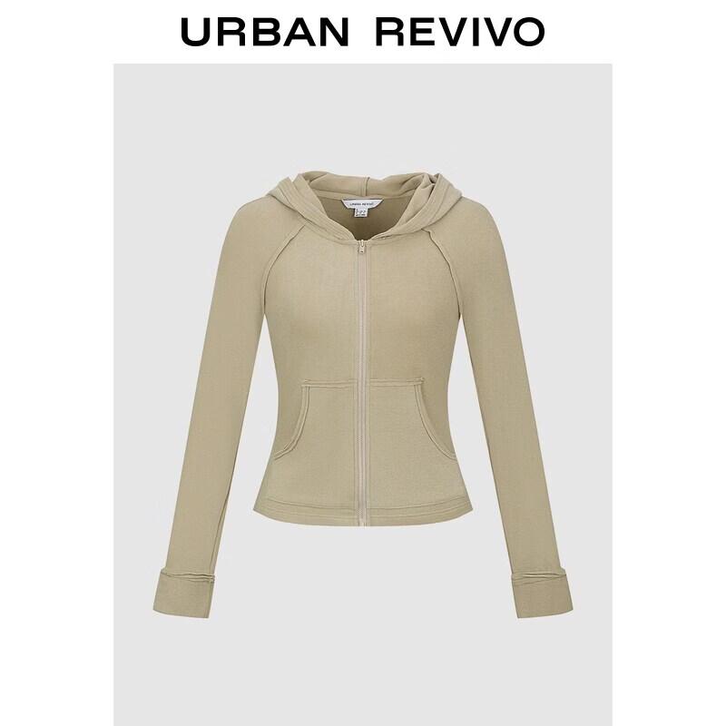 UR 2025 Women s Shimmering Casual Hooded Short Zip Jacket S