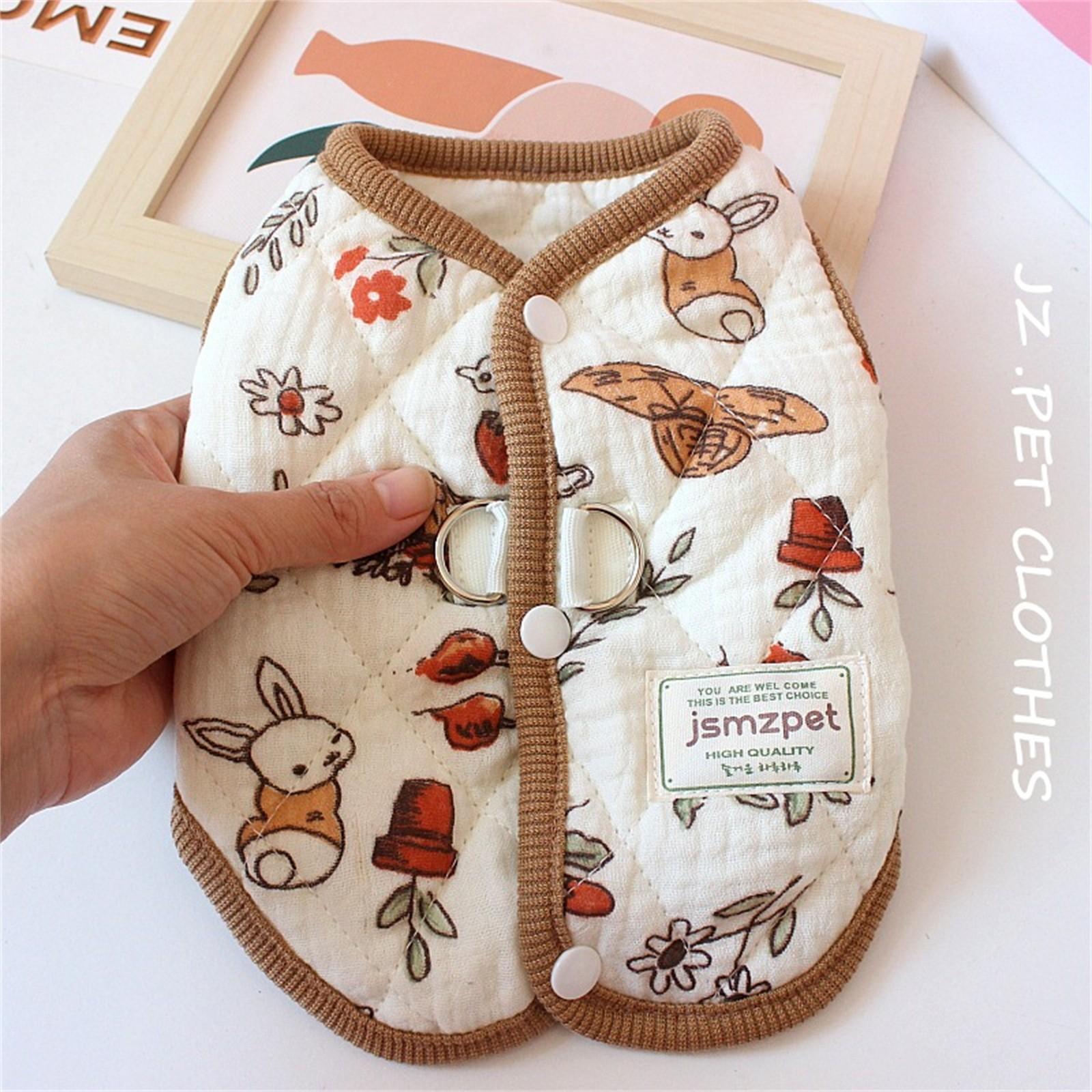 

Милая зимняя теплая одежда для собак, жилет, милое пальто с принтом, одежда для плюшевого мишки, одежда для собак с бархатной курткой M красный