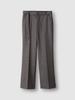 Pokeopeiseu Belted Straight Flare Trousers Blue Check (Marzotto)