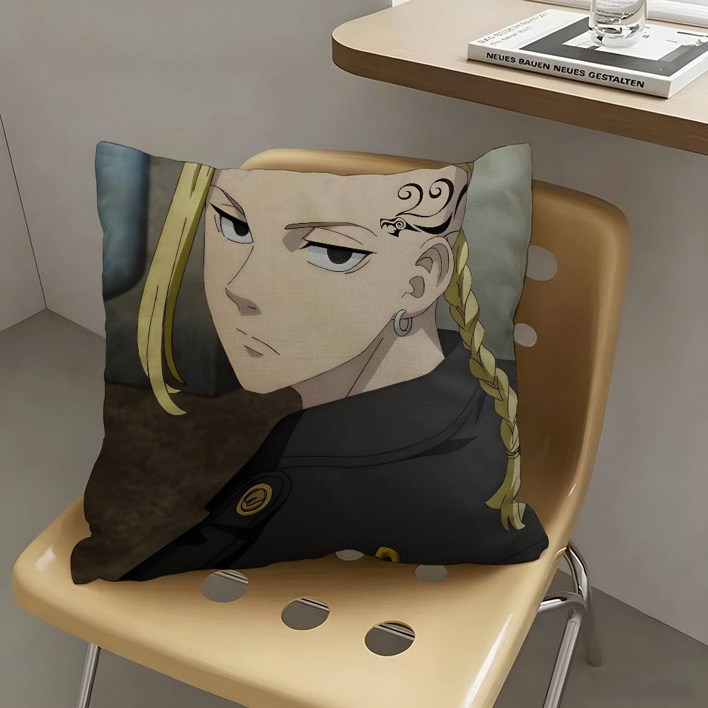 1pc Ken Ryuuguuji Anime Characters Pillow Case Fashion Square Pillowcase Bedroom Sofa Room Ins Decoration Leisure