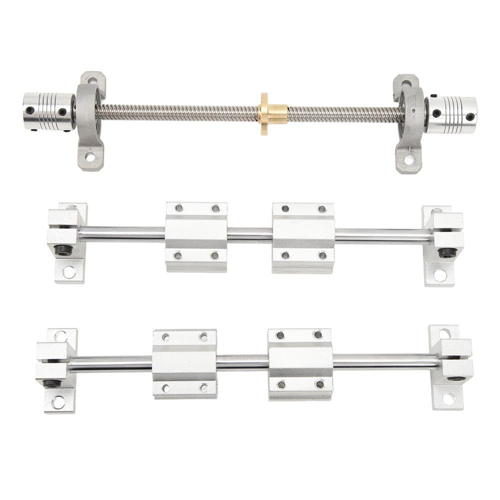 16pcs T8 Lead Screw Linear Motion Guide Rod SC8UU Block Sliding Bearing Block  For DIY CNC Machine