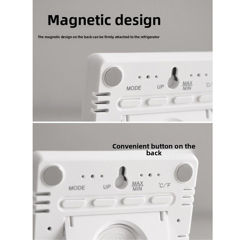 Magnetische Hängeuhr Großer LCD-Bildschirm Digitalanzeige Digitale Weckuhr Feuchtigkeitssensor Ultra dünne Küchenuhr Für den Heimgebrauch