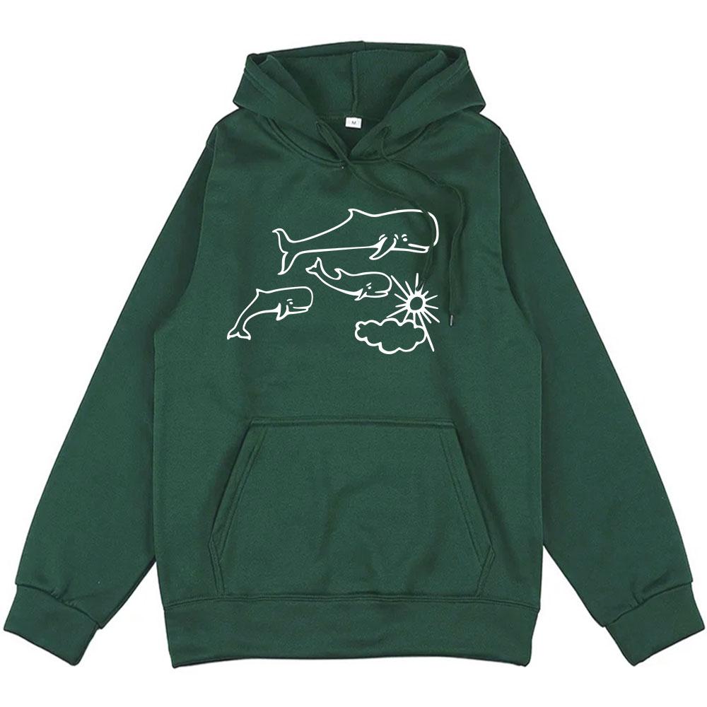 

Кит и Солнце Тату Толстовка с капюшоном Пуловер Рок Толстовки Мужская/Женская Одежда Графические Топы 3XL