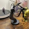 Black 1pc Artistic Curved Eyeglass Stand - Minimalist Design, Durable Secure Storage Solution for Glasses, Enhances Desktop & Bedside Decor