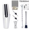 1-6 buc. Set shaker pentru cocktailuri 750 ml 750/600 ml cu rețetă de cocktailuri, kit de barman, accesorii pentru ustensile de bar, turnător, jigger