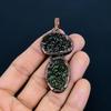 Moldavit Anhänger, Kupfer Galvanisch geformter Schmuck, Edelstein Anhänger, Geschenk für Sie Handgemachter Zarter Schmuck