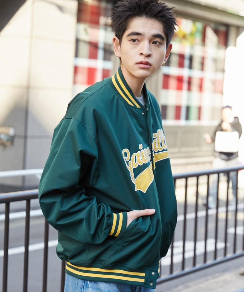 WEGO Patch Logo Stadium Size Green Men's Jacket, M,