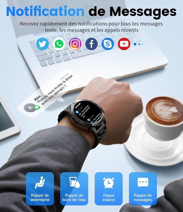 Montre connectée - ABIESSENCE - 1,43" AMOLED HD - 100 modes sportifs - Appels Bluetooth - Étanchéité IP68