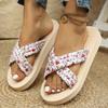Women's Flip Flops Thick Sole Printed Floral Comfortable Soft Sole  Summer New Fashion Leisure Outdoor Beach Slippers