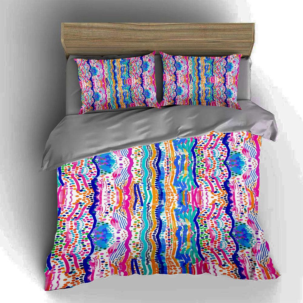 Vibrant, wavy, abstract. Bedding Duvet cover sets Duvet covers Pillowcases gifts (1 * Duvet Cover 2 * Pillowcases, without duvet insert)