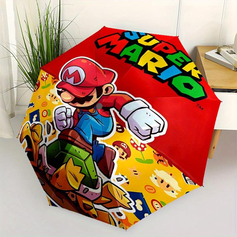 Super Mario Adventure Automatic Folding Cute Umbrella - Lightweight, Retractable Design with 8-Rib Durability, Perfect for Outdoor Adventure