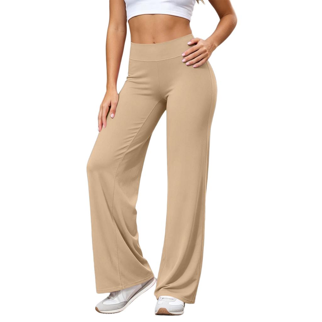 Women's High Waist Straight Leg Yoga Pants with No Toe Design