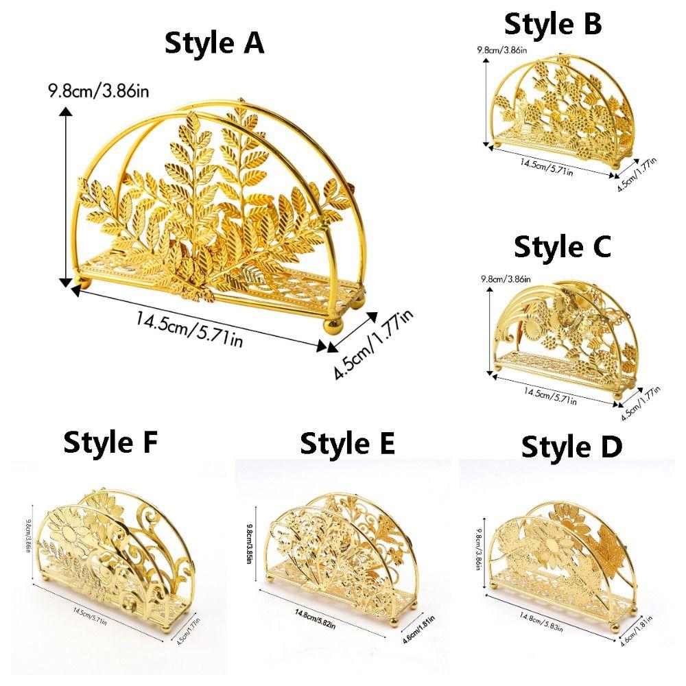 Hollowed-out Design Metal Napkin Holders Flowers&Leaves Tissue Storage Rack  Countertops