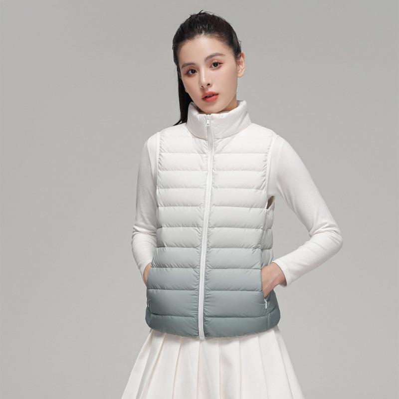 

ikTok autumn and winter down light down vest women s vest women s light and thin style gradual change color vest jacket 4XL