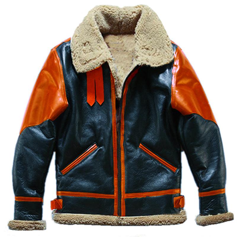 Fur One-piece Thickened Coat Imitation Leather Men's Coat Jacket