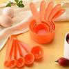 Plastic Measuring Spoon, Measuring Cup, Baking Tool, Orange 10-piece Set, Used For Measuring Cake Baking Powder