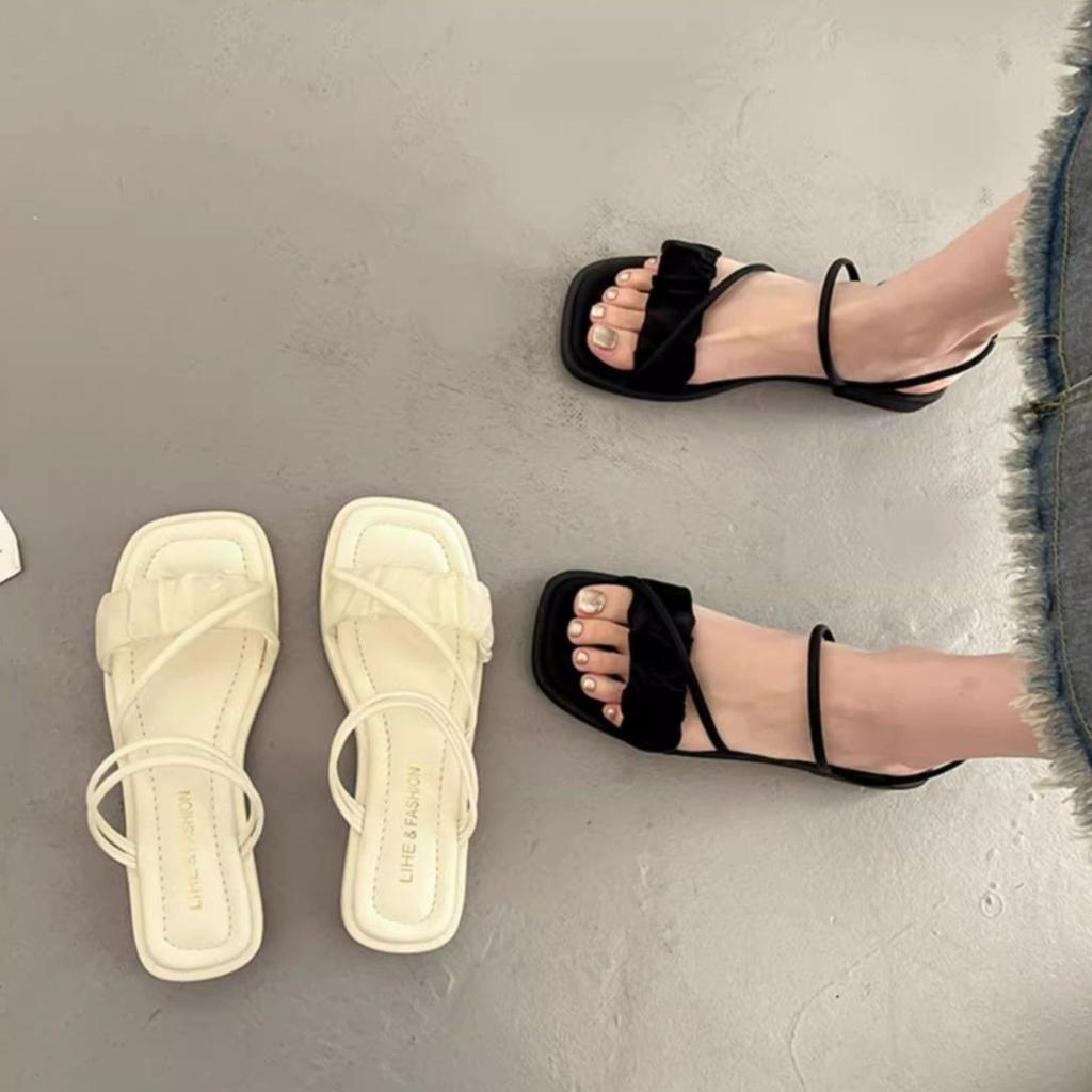 Woman Shoes Flat Rubber Open Toe Sandals for Women Roman Style Footwear 2025 Trending Luxury Chic and Elegant Sales Daily Trend