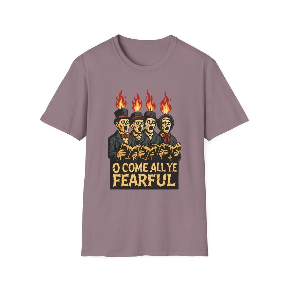

Unisex Softstyle T-Shirt Waxen Victorian Carolers Horror Holiday Christmas M