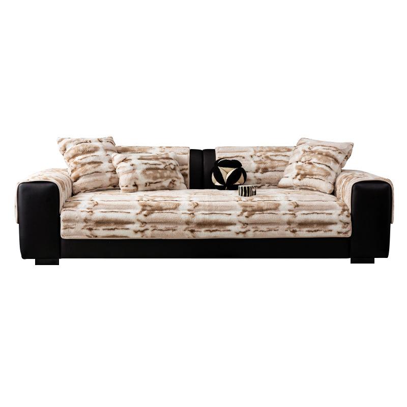 Rabbit Plush Internet Celebrity Sofa Cushion Autumn And Winter Thickened Seat Cushion Non-Slip Sofa Cover Light Luxury High Sense Cover Cloth Towel