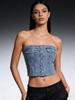 European & American Style Women's Fashion: Sexy Denim Tube Top Outfit