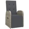 319538 vidaXL Chaises de jardin inclinables coussins 2pcs Gris Résine tressée