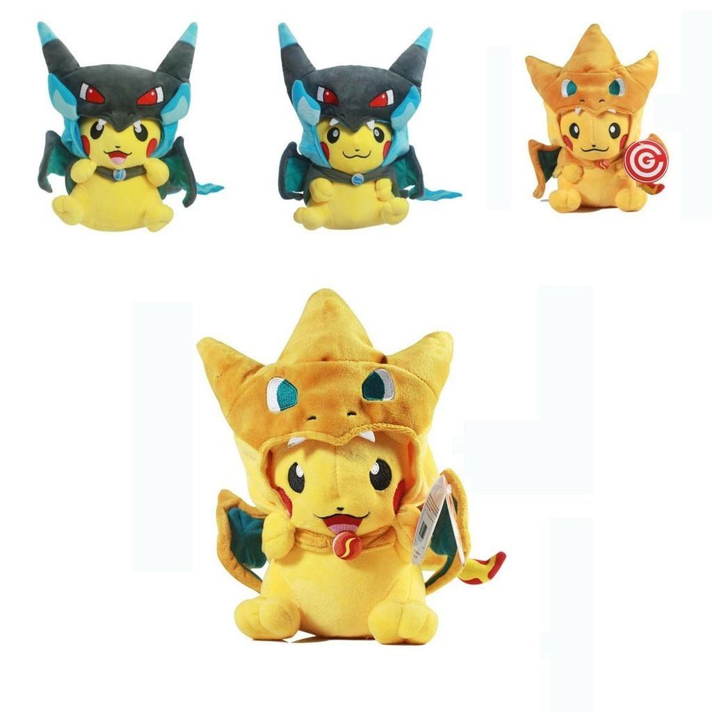 Adorabili Peluche Cosplay di Pikachu Mega Pokemon Cos Charizard Morbido Peluche Giocattolo per Bambini Per Accoglienti Abbracci