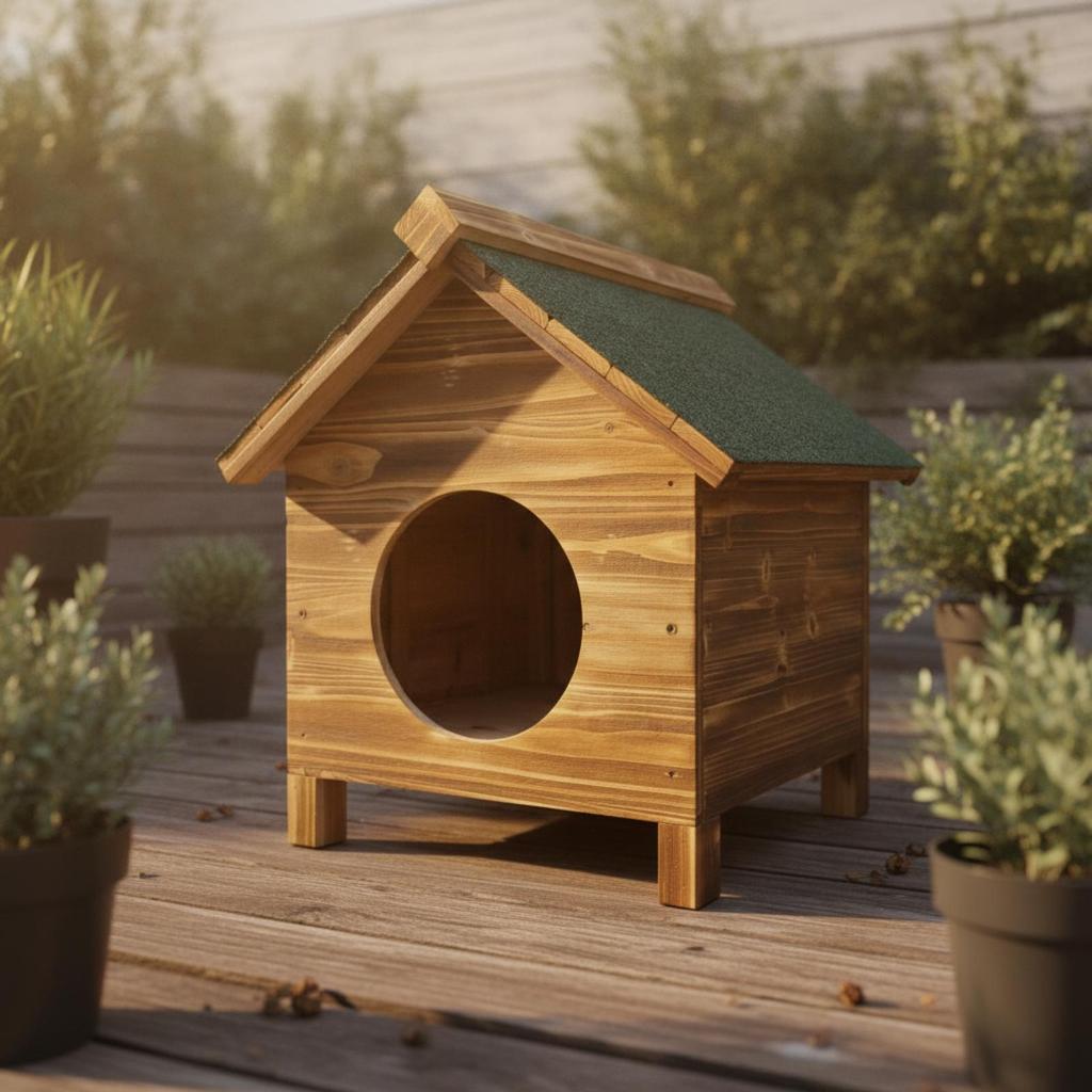 Wasserdichtes Outdoor-Katzenhaus Wetterfest Holz Stabil Isoliert für