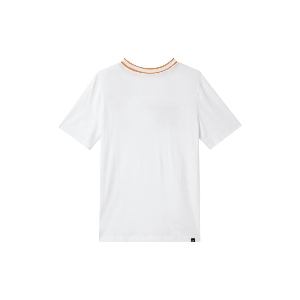 Puma Letter Logo Print Breathable Running Short Sleeve T-Shirt Men Tops White 682183-02