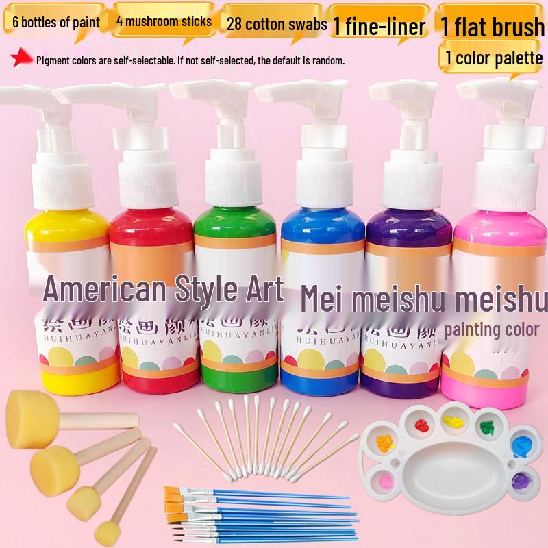 

Набор для рисования для детского сада: 24 цвета гуаши и 12 грибных кистей для детей