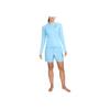 Nike Swim Letter Print Outdoor Casual Sports Zip Collar Long Sleeve Breathable UV Protection Sun Protection Women Tops Water-Blue FZ6336-407