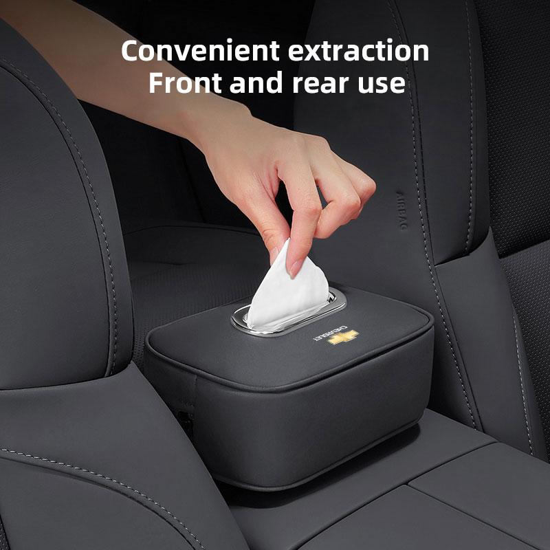Car Tissue Box Quality Leather Auto Paper Towel Storage Bag For Chevrolet Cruze Malibu Colorado Suburban Equinox Blazer Trax