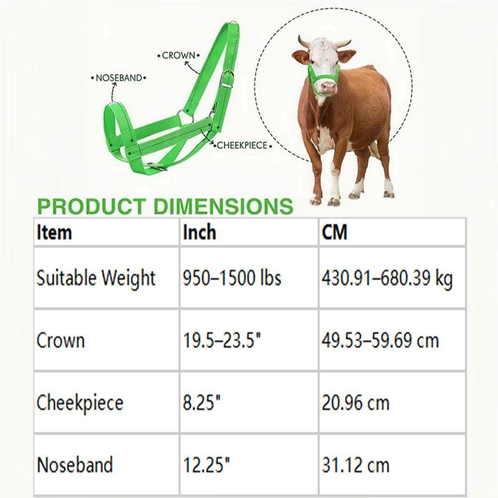 Adjustable Horse Halter Nylon Livestock Strap Animal Bridle Cow Halter with Lead Outdoor Use