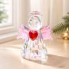 Heart Angel Statue Ornament Faceted Finish Angel Paperweight Crystal Angel Figurine  Tabletop Decor