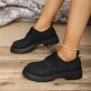 Fashion Shoes for Women Spring Autumn Soft Soled Loafers Black Leather Non-slip Casual Platform Comfortable Work Shoes Flat Sneakes 2025