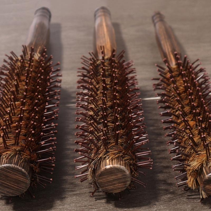 Small Round Hairbrush with Boar and Nylon Bristles Perfect for Blow Drying and Styling Short Thin Fine Hair