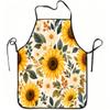 1pc Sunflower Daisy Floral Print Apron, Durable and Easy To Clean, Adjustable Waistband, Polyester Material, for Kitchen Cooking, Gardening, Orchard P